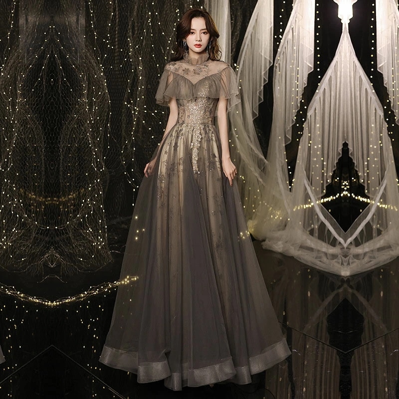 6月の新製品プロモーション最終日 ウェディングドレス ウエディングドレス カラードレス ミディアム/ミモレ/ロングドレス パーティードレス 発表会ドレス 演奏会 ステージドレス イブニングドレス グレ