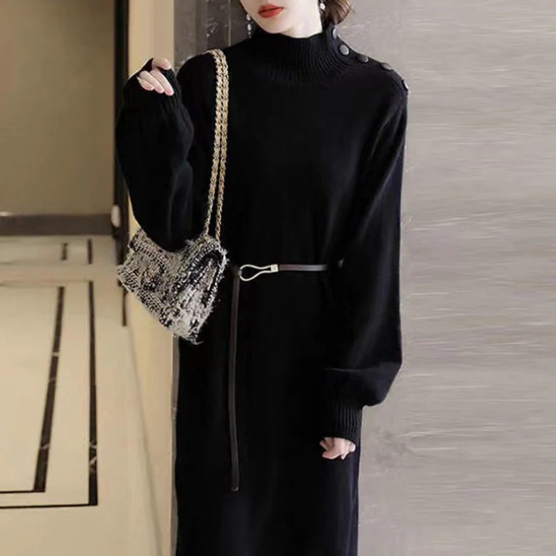 速達 秋冬新作 あたたまることワンピース い着痩限定発売ワンピース 韓国ファッショ 超弾性ファブリックボタンカーディガン/Vネック/丸襟/ドレス/セットアップ ロングワンピース