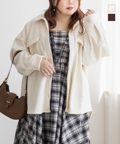 大きいサイズ レディース LL 3L 4L XL XXL XXXL コーデュロイ裏フリースボンディングジャケット