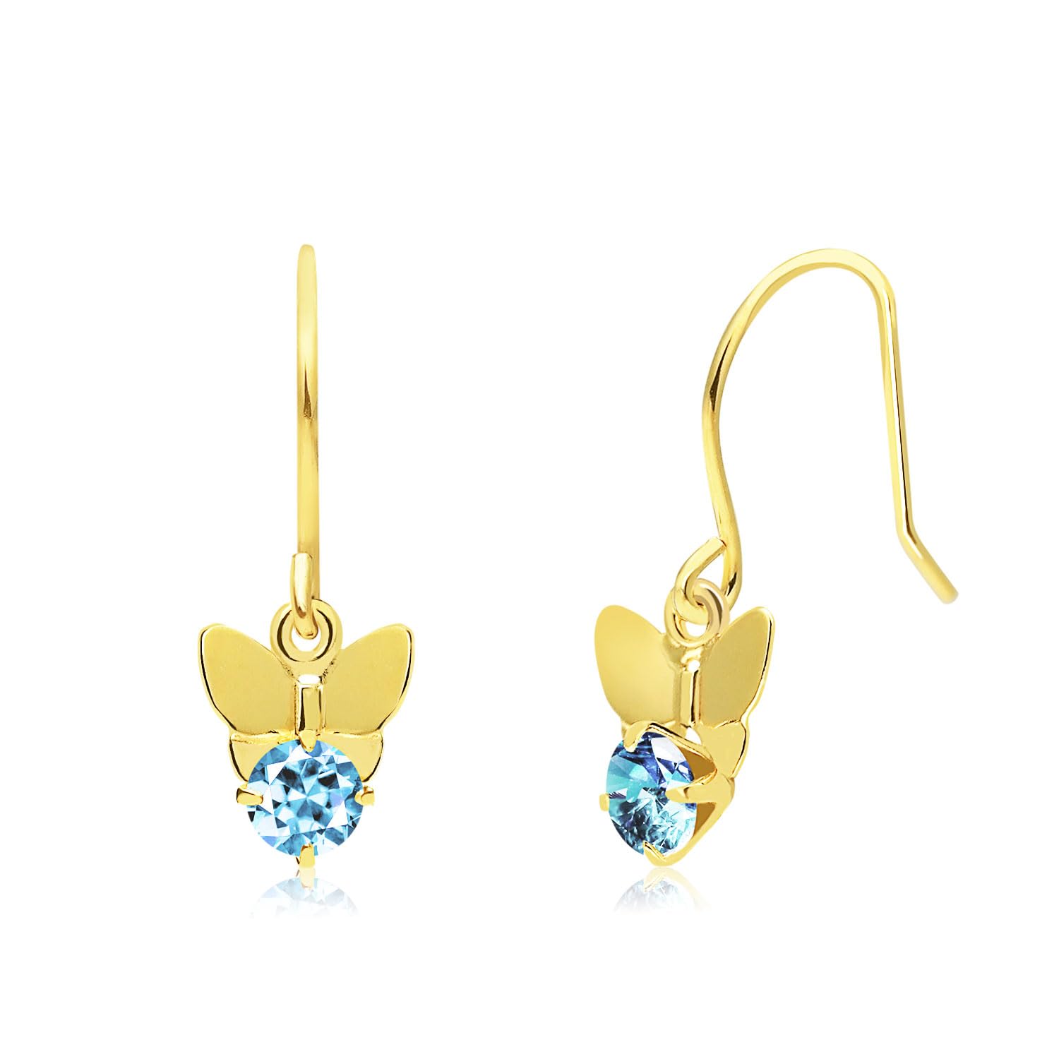 [シアーズ] ピアス レディース K10 フックピアス 天然石 蝶 ゴールド se105-0036