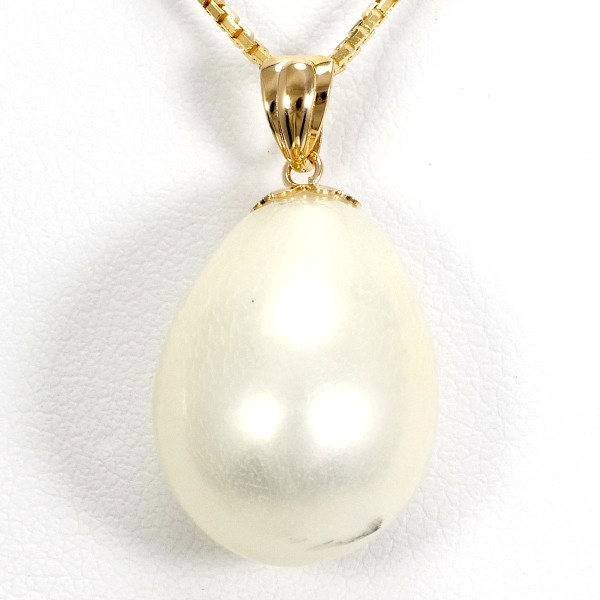 K18 18金 YG イエローゴールド ネックレス パール(真珠) 約40cm ジュエリー 中古