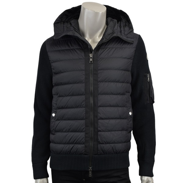 MONCLER モンクレール CARDIGAN TRICOT/ナイロン×ニット　切り替え　ダウンジャケット/9B50800 A9340 999