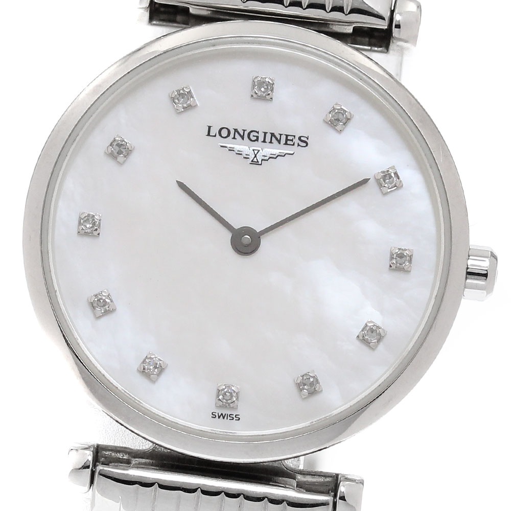 ロンジン LONGINES L4.209.4 ラ グラン クラシック ドゥ ロンジン 12Pダイヤ クォーツ レディース 保証書付き_941280【中古】