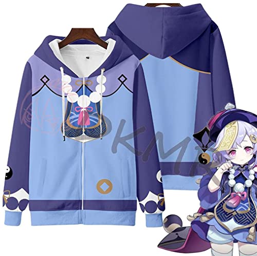 DKMR本舗 原神 周辺 長袖パーカー フード付きコート ファッション カジュアル スウエット スポーツウエア コスプレ衣装 ハロウィン クリスマス プレゼント 祭り アニメ (七七,3XL)