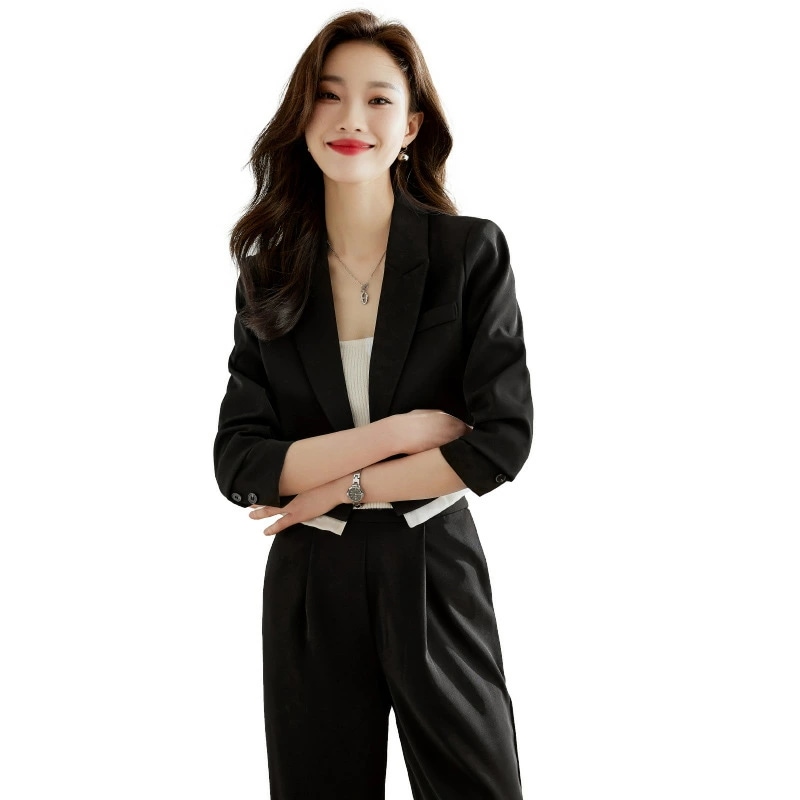 短款 西装 外套 女 春秋 小个子 おしゃれ 気質 秋服