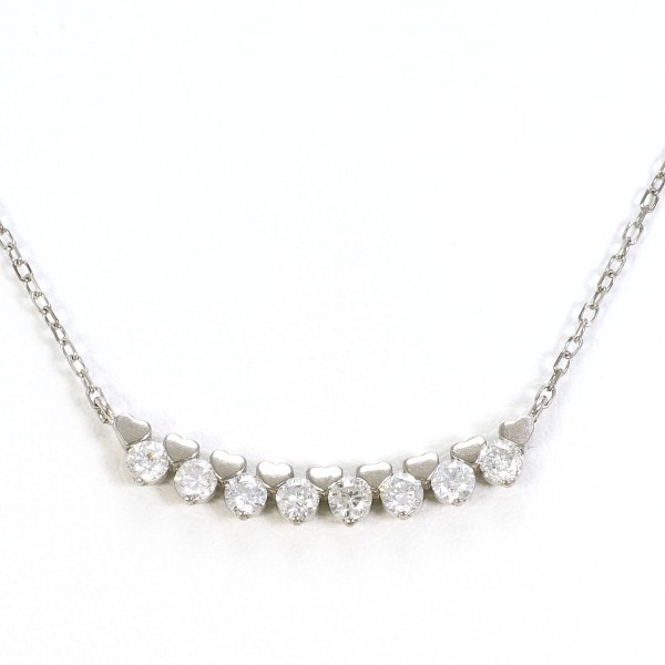 K18 18金 WG ネックレス ダイヤ 0.30 約1.8g 約42cm ジュエリー 中古