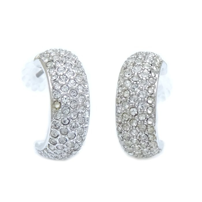 ハーフフープ ピアス クリスタル クリア シルバーメッキ/292506【中古】