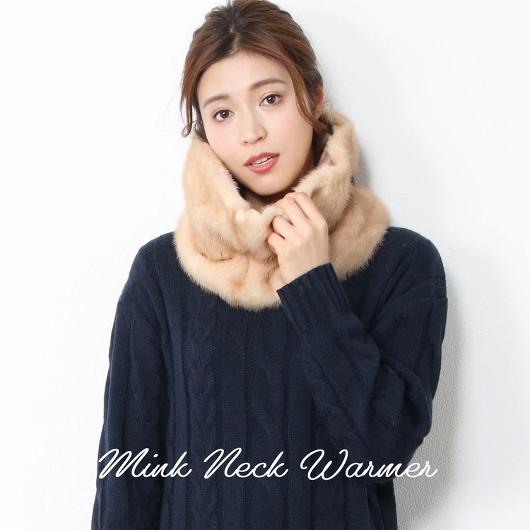 ミンクファーネックウォーマースヌード