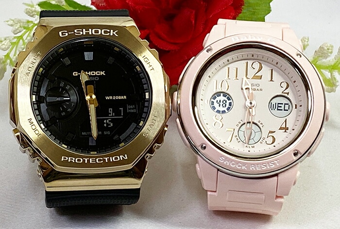 恋人たちのGショック ペアウオッチ gショック 人気 婚約　夫婦 高級　クリスマス プレゼント おすすめG-SHOCK BABY-G カシオ 2本セット GM-2100G-1A9JF BGA