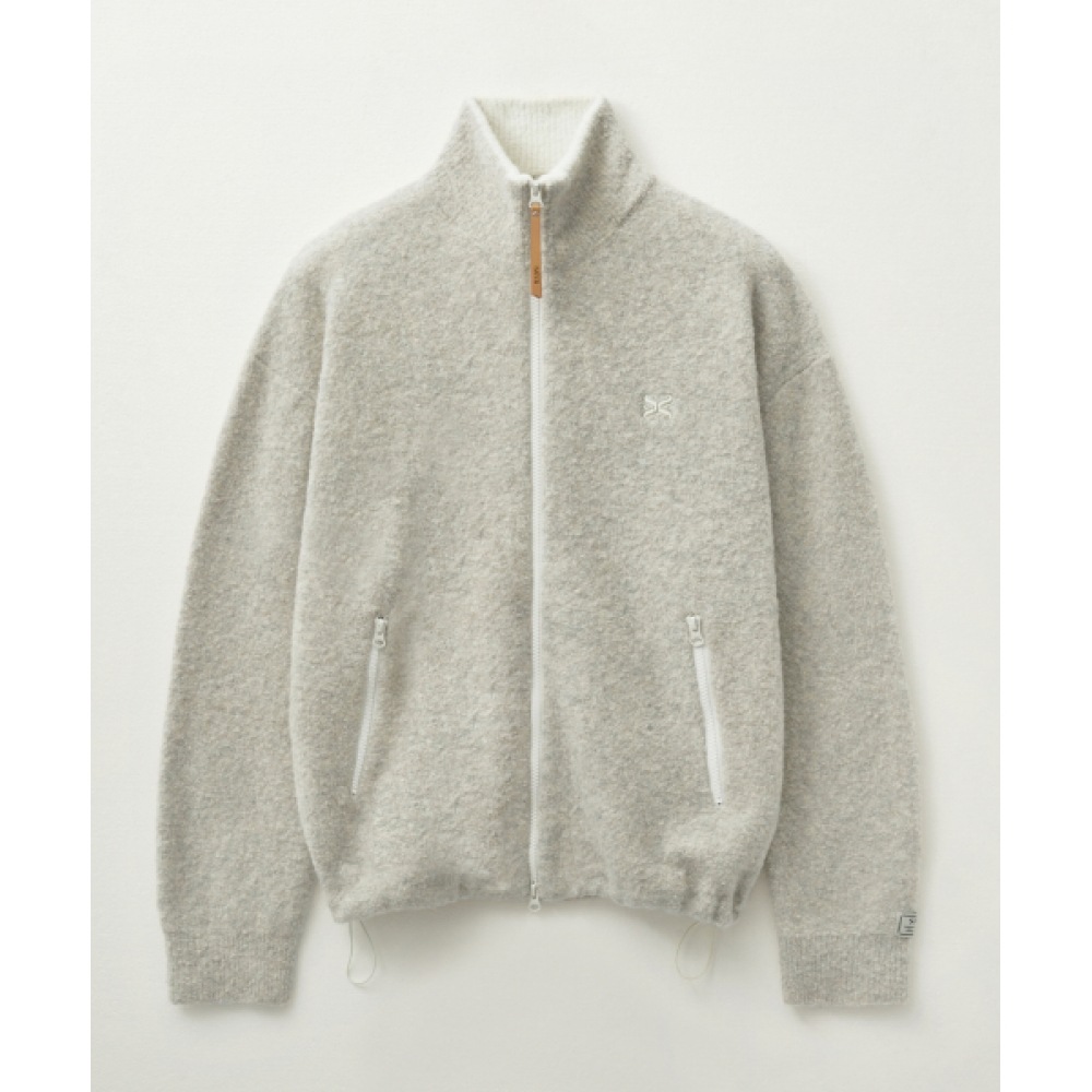 SATUR ふわふわウールフリースニットジップアップオートミール
