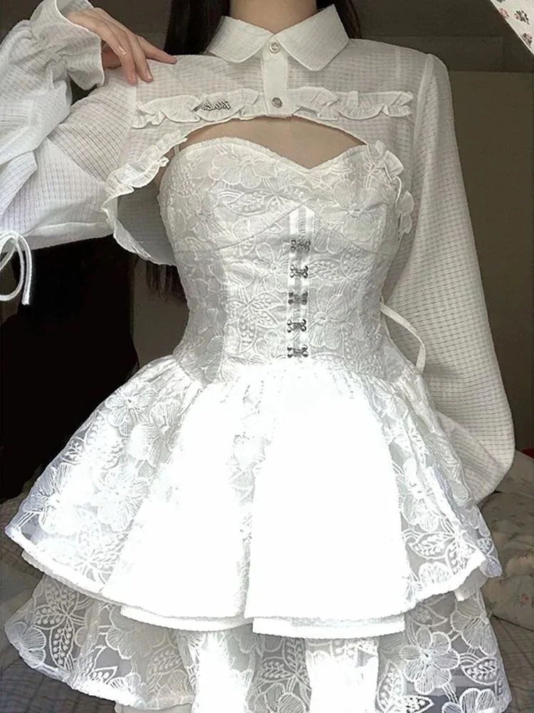 フレンチ甘く優しいスタイル初恋ガールスーツデイライトベストジャケットホルターウエストドレススーツフレンチ甘く優しいスタイル初恋ガールスーツ 7,579円