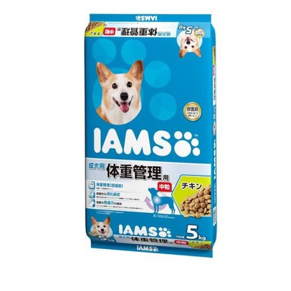 (IAMS) ドッグフード 成犬用 体重管理用 チキン中粒 5kg