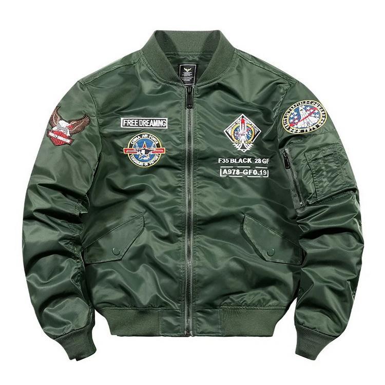 ミリタリージャケット秋 秋物 メンズ MA-1 MA1 ジャンパー 刺繍 フライトジャケット ミリタリーアウター