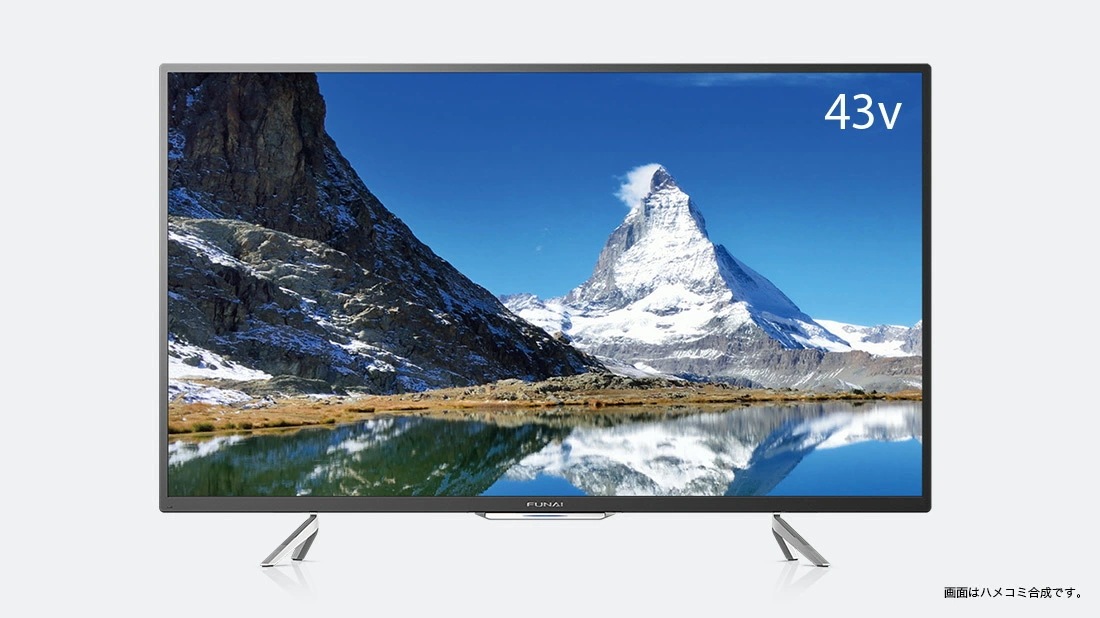 【動作確認済】【中古】本体・リモコンのみ フナイ 43型 液晶テレビ 128GB内臓 FL-43UB4000 ブラック 2017年製