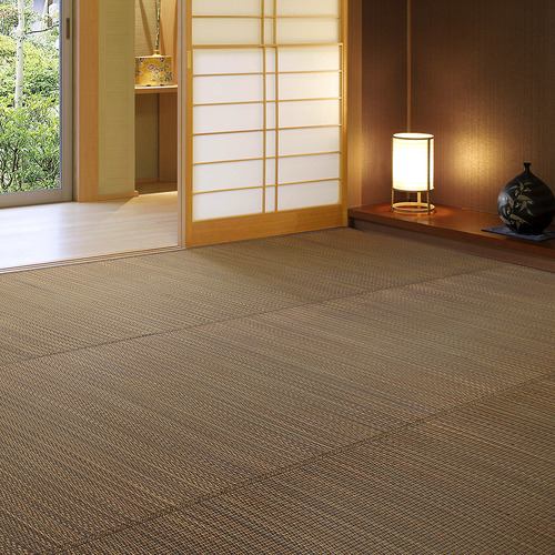【メーカー直送品】萩原 い草カーペット(裏貼り) 南風 江戸間4.5帖 ブラウン