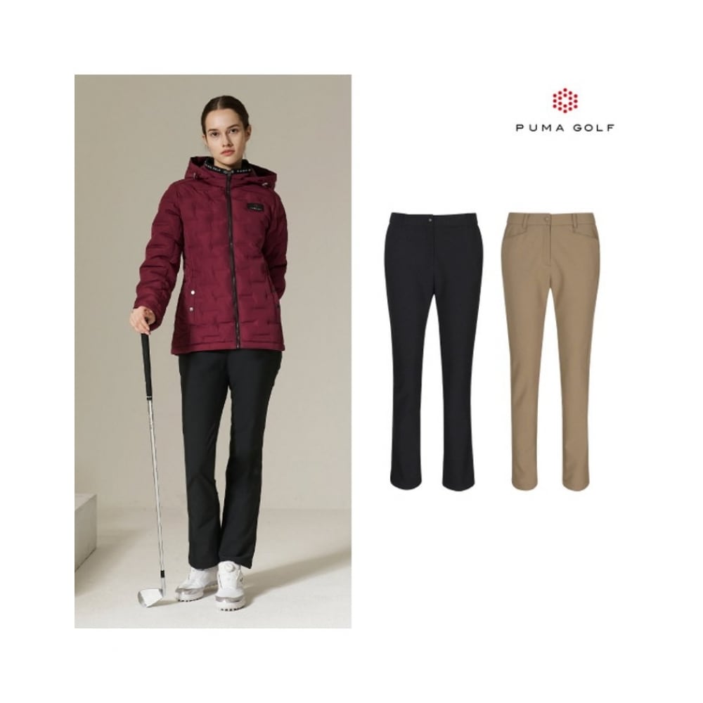 プーマゴルフ 24FW トリコットボンディング起毛パンツレディース 2点セット
