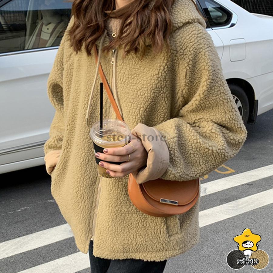 ボアブルゾン レディース 冬 秋 ジャケット パーカー おしゃれ きれいめ 長袖 アウター ジップ ミドル丈 防寒