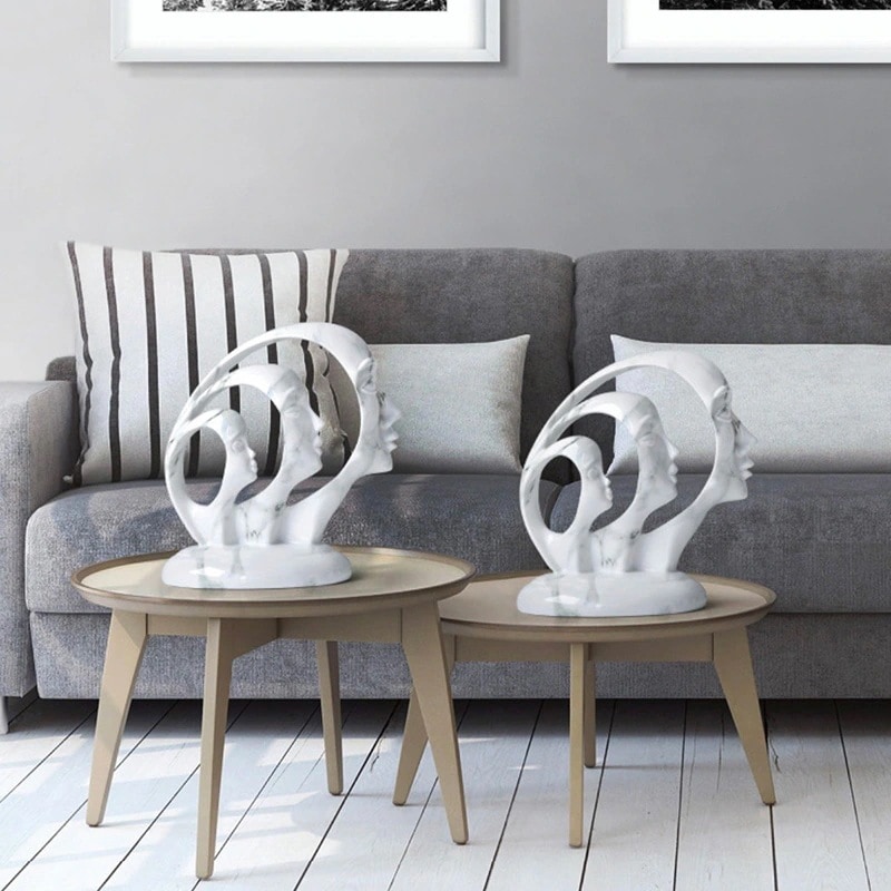 オブジェ 抽象的 3つの顔 置物 オーナメント 大理石調 北欧 モダン シンプル 装飾品 おしゃれ アート 芸術 インテリア プレゼント