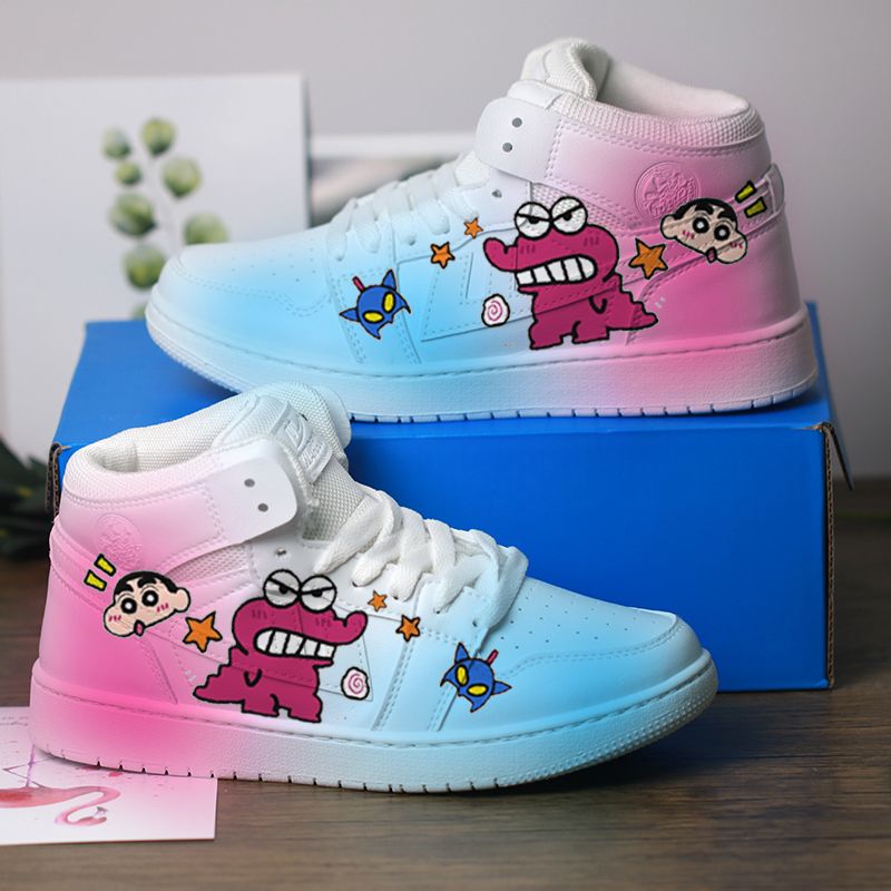 [限時優惠/最新デザイン]クレヨンしんちゃん板靴男子学生百合女靴秋冬新作小衆カップル白靴