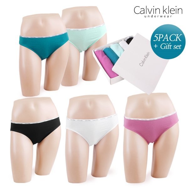 CK レディース インナー コットン パンツ 5枚セット + プレゼントセット(QP1094M)インナーウェア・肌着