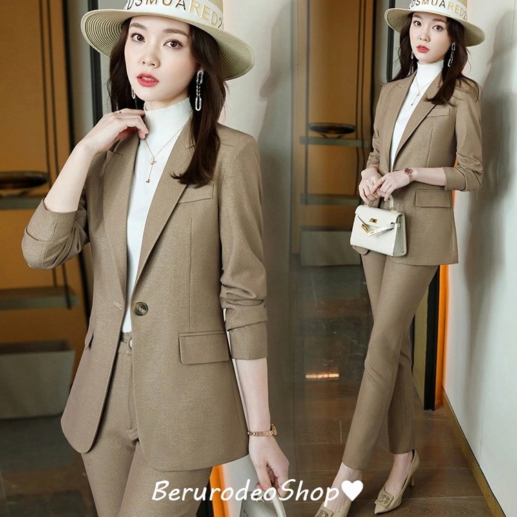全3色 スーツ レディース ベージュ パンツスーツ ブラック フォーマル 通勤 OL オフィススーツ 30代 40代 ピンク スーツ 無地 リクルートスーツ 黒 ビジネス 大きいサイズ スーツ 就職活