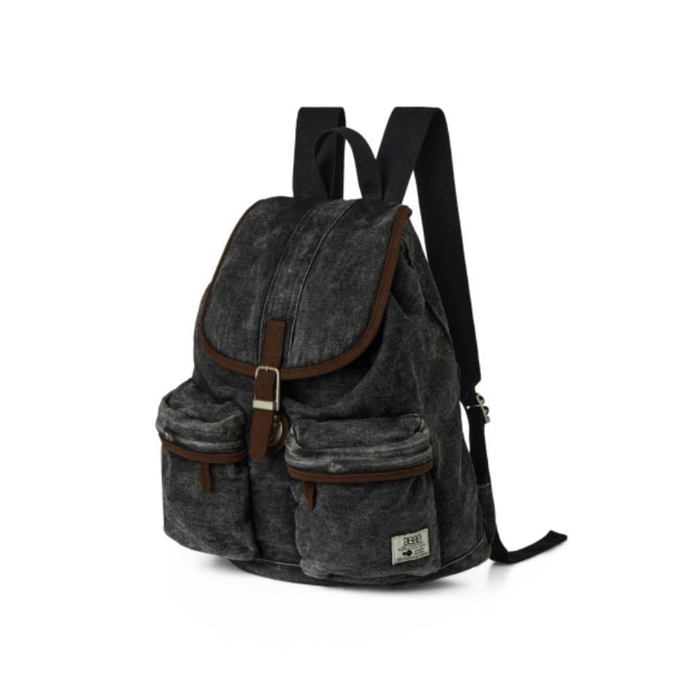 AEAE OUT POCKET DENIM BACKPACK BLACK AE44FUBG001BLK