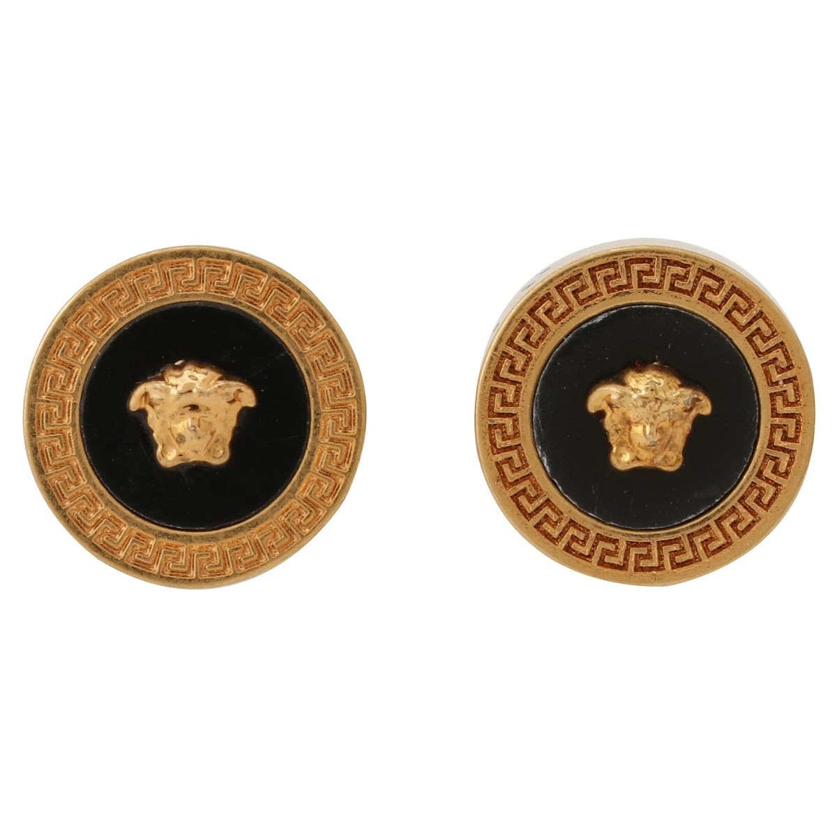 ヴェルサーチ ピアス VERSACE メドゥーサ グレカ ラウンド レジン スタッド アクセサリー