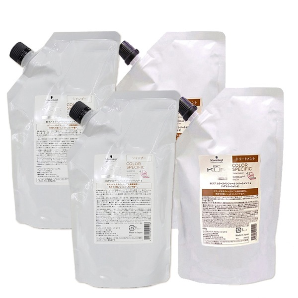BCクア カラースペシフィーク シャンプー a 600mL 2個 + トリートメント a 600g 2個 詰め替えセット