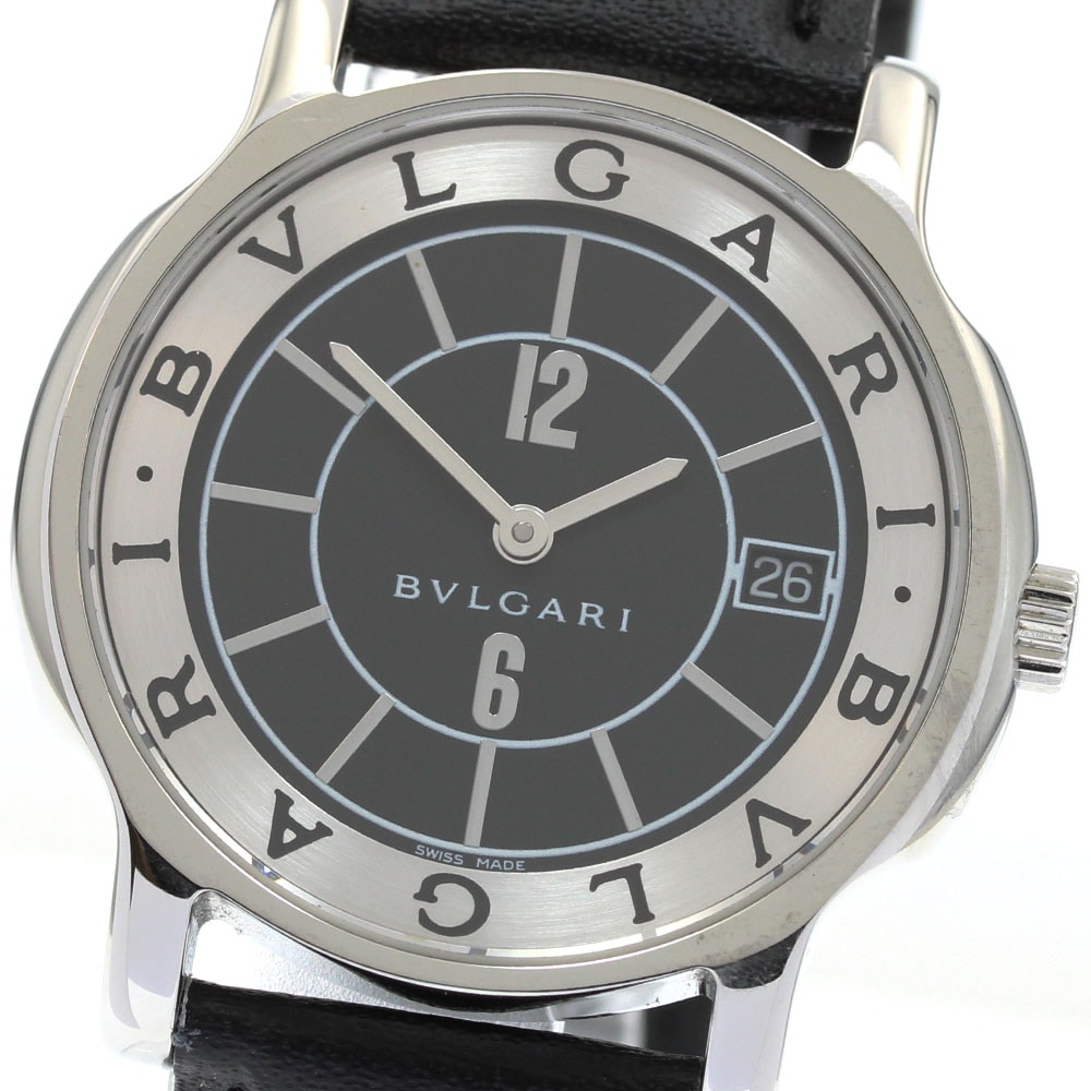 ブルガリ BVLGARI ST35S ソロテンポ デイト クォーツ メンズ 保証書付き_943801【中古】