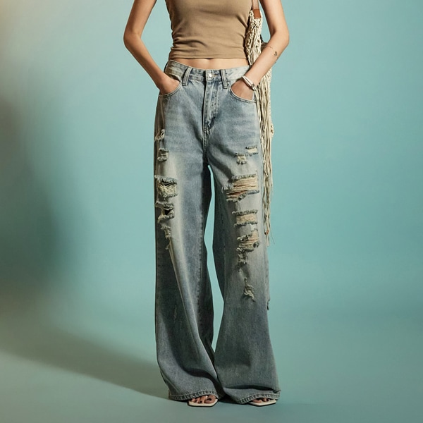 PJ595 ヴィンテージ ダメージ ジーンズ