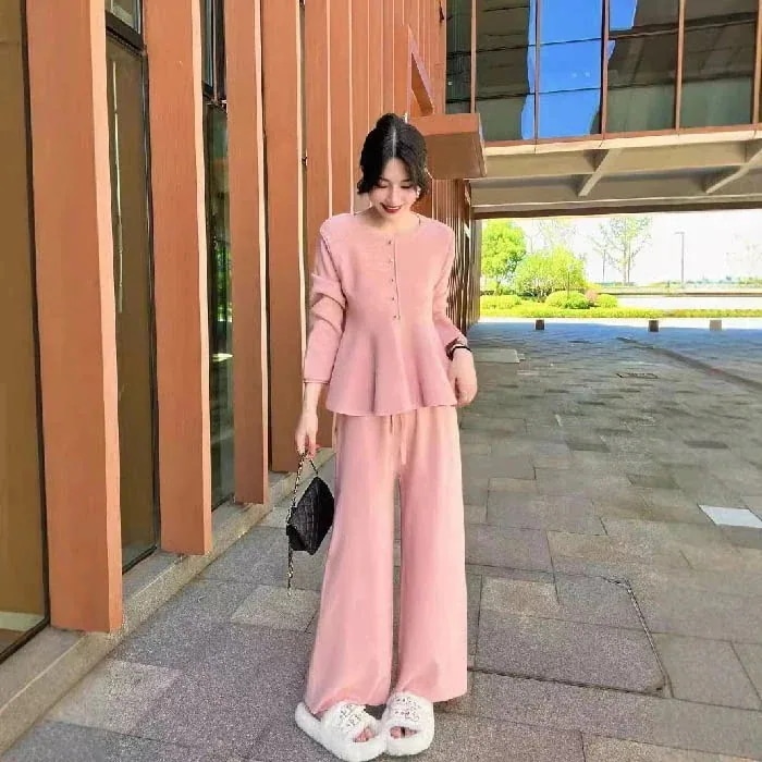 セットアップ レディース 秋 冬 ニット セットアップ セーター Aライン ニット ワイドパンツ パンツ 2点セット ロング丈 ワイドパンツ トップス 長袖 春 秋 冬 ゆったり 大きいサイズ 体型カ