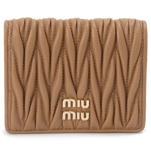 ミュウミュウ 二つ折り財布 ブラウン 5MV204 AFPP F098L BI FOLD WALLET CARAMEL キャラメル 並行輸入品