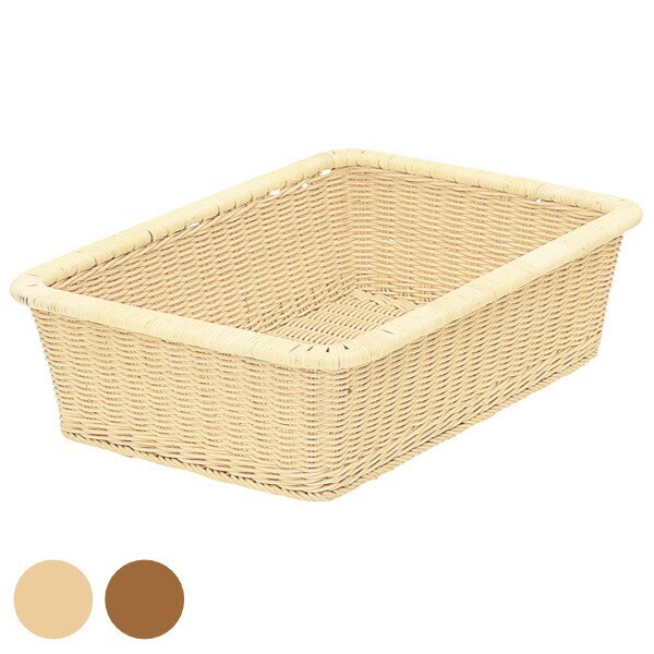 籐製 脱衣カゴ 長方形 編みカゴ ラタン 幅53cm
