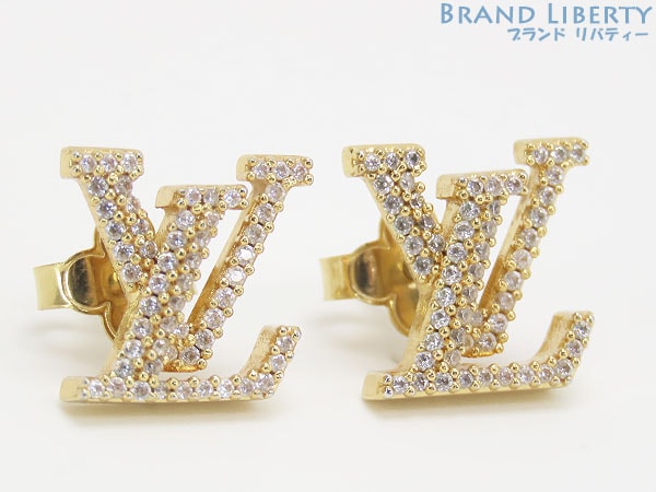 新品同様ルイヴィトンブックルドレイユLVアイコニックストラスピアスゴールドラインストーンM00609 39,975円