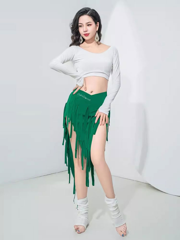 【人気商品超目玉】ベリーダンス衣装 セット衣装 フリンジ 可愛い ベリーダンス 衣装セット ニット レッグウォーマー 付き ロング丈 スカート 長袖 ショット丈 トップス おしゃれ ベリーダンス 衣装 4,890円