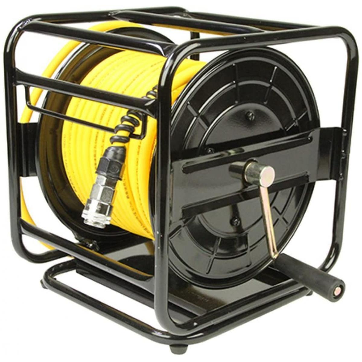 SK11 エアーホースリール セーフティソフト 特殊PVCで柔らかい 回転台付 30m SAR-030SS