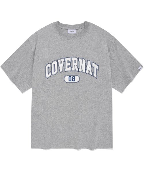 COVERNAT アーチロゴ T シャツメランジグレー