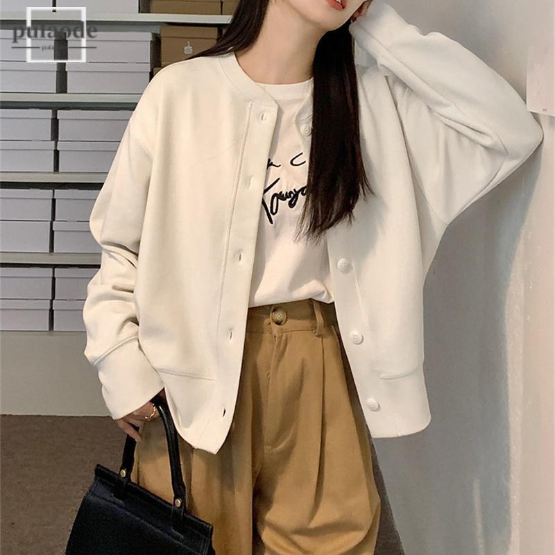 カーディガン レディース ニット ノーカラー 前開き ボタン 重ね着 ゆったり ドルマンスリーブ 肩掛け ライトアウター オフィスカジュアル 通勤 通学 学生EC305