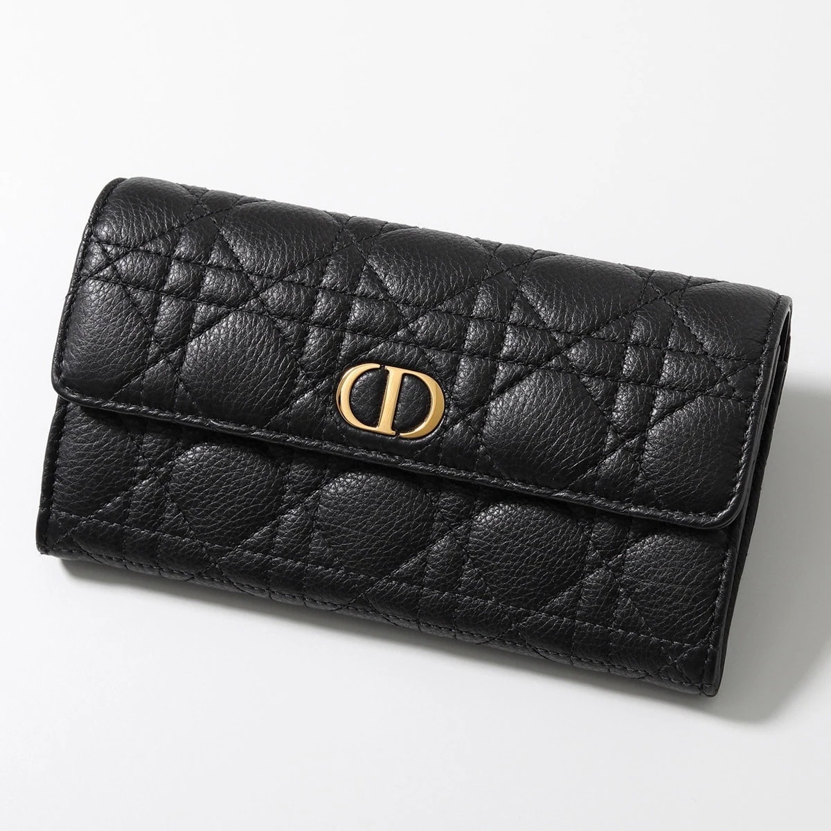 Dior ディオール 長財布 Caro Orchid カロ オーキッド S5039UWHC レディース フラップ メタルロゴ レザー カナージュステッチ M900 S5039UWHC_M900