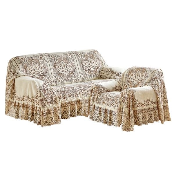 カチオンレース ソファーカバー 3人掛け用 200cm300cm 日本製 洗えるカバー付き 抗菌防臭加工 ポリエステル リビング