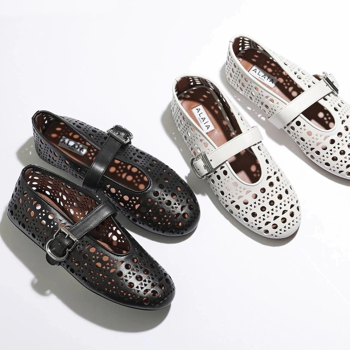 ALAIA アライア バレエシューズ BALLERINAS AA3A029CK216 レディース レザー フラットシューズ メリージェーンシューズ 靴 カラー2