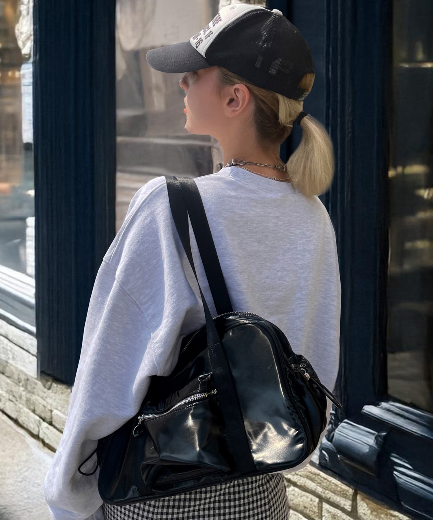 NODD NYLON BLACK SHOULDER BAG