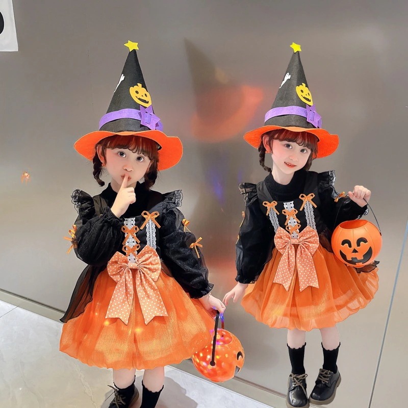 ハロウィン 子供 可愛い服装 ハロウィン コスプレ パーティーデコレーション 魔女 姫様 仮装ハロウィン 子供 仮装 女の子 演出服30%までに制限