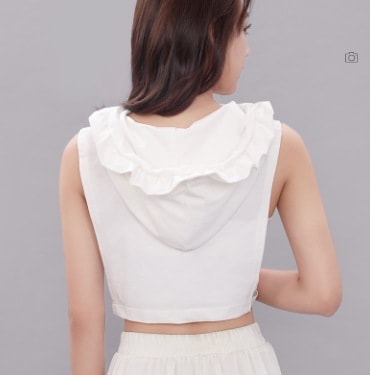 デート モテコーデ アクセサリー つけ襟 フード フリル フード付き ふりふり かわいい 可愛い カジュアル おしゃれ お洒落 レトロ 可愛い 女子 こなれ感 ラフ ラブリー