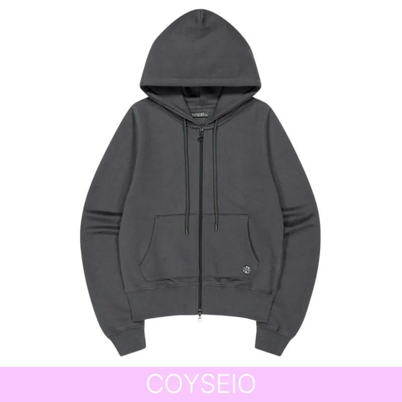 【韓国正規品】 COZY HOOD ZIP-UP CHARCOAL
