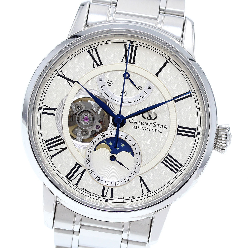 オリエント ORIENT F7X6-UAA0/RK-AM0001S オリエントスター ムーンフェイズ パワーリザーブ 自動巻き メンズ 箱付き_904869【中古】 73,480円