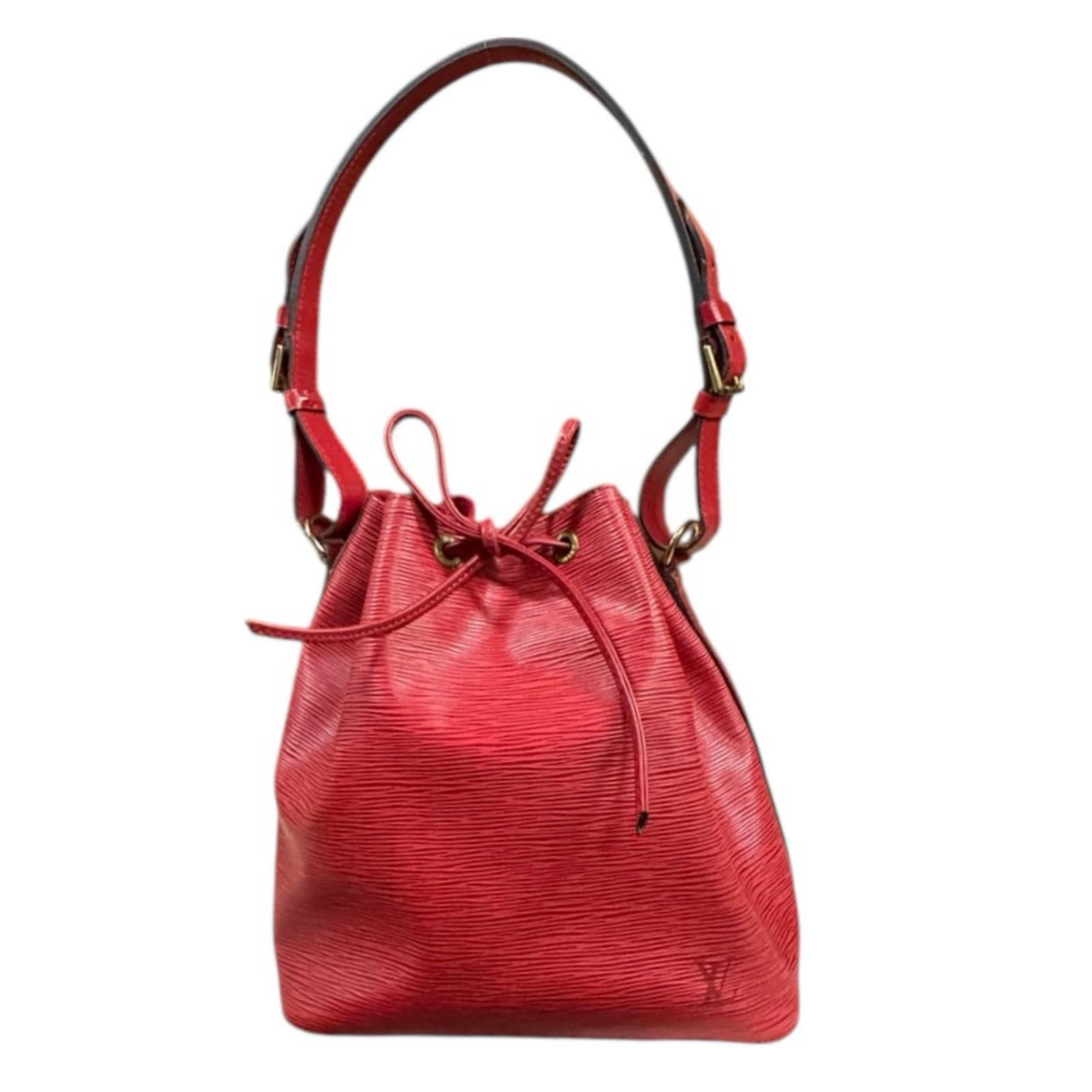 ルイヴィトン プチノエ エピ ショルダーバッグ エピレザー M44107 レッド LOUIS VUITTON 中古