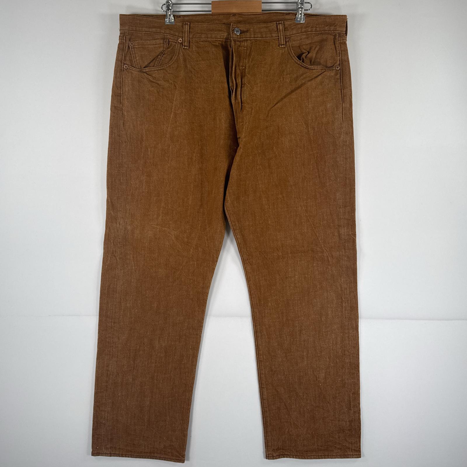 古着 デニムパンツ 501 ジーパン ストレート 大きいサイズ ボタンフライ カラーパンツ ビッグ w44 L32 ブラウン メンズ