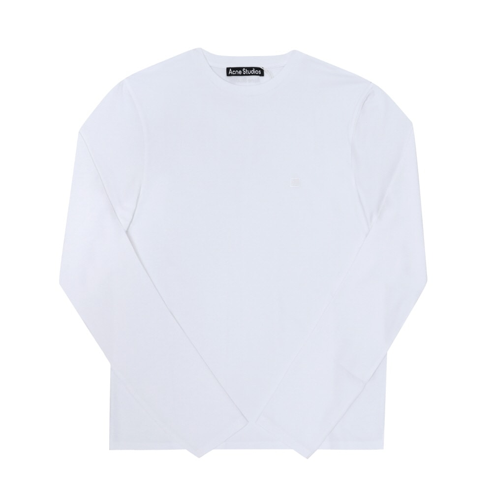 アクネス ストゥディオ フェイス ロゴ パッチ ユニセックス ロングスリーブT CL0311 OPTIC WHITE (183)