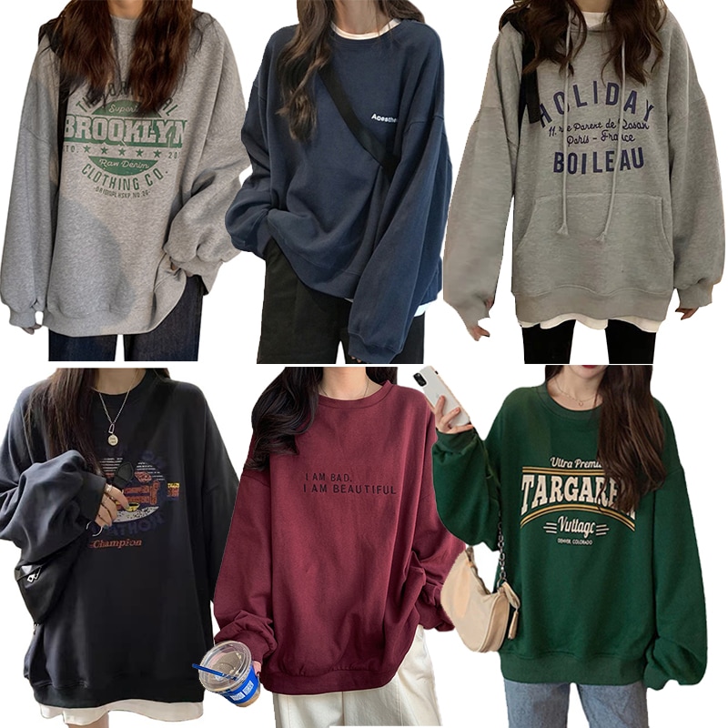 【2枚送料無料】2024秋新品パーカー長袖Tシャツ！パーカー/薄手Tシャツ韓国ファッショントレーナートップス/レディースTシャツトップ可爱原宿BF風